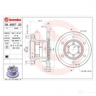 Тормозной диск BREMBO P6XG 8 09695720 790407 8020584695722