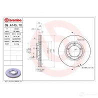 Тормозной диск BREMBO 09.A145.10 Hyundai H1 Starex (A1) 1 Минивэн 2.5 TCi 99 л.с. 1997 – 2007 8020584030011 IHNKKG L
