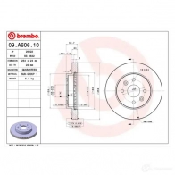 Тормозной диск BREMBO 8020584027820 QIF A7E5 791360 09a60610 - Изображение 2