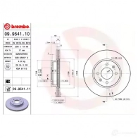 Тормозной диск BREMBO 09.9541.11 8020584214190 790982 SG 77RB - Изображение 2