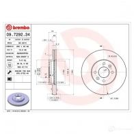 Тормозной диск BREMBO ZQG BKLT Renault Laguna (B56) 1 Хэтчбек 2.2 D (B56F/2) 83 л.с. 1993 – 2001 8020584013274 09729234