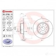 Тормозной диск BREMBO 08676811 A JICLV 789358 8020584014134 - Изображение 2