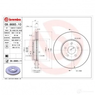 Тормозной диск BREMBO 8020584022900 790709 R 7YRJ 09.8665.11 - Изображение 4
