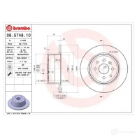 Тормозной диск BREMBO 8020584574812 08574810 789317 BN3 RDN - Изображение 2