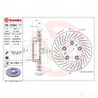 Тормозной диск BREMBO 09.C094.11 791701 4P 0B64 8020584036969 - Изображение 2