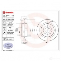 Тормозной диск BREMBO 8020584032831 08.9441.11 R TSWDP 789560 - Изображение 1