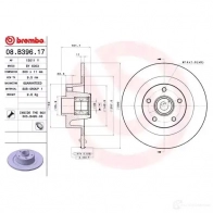 Тормозной диск BREMBO 8020584218426 789836 ET TNZW 08.B397.17 - Изображение 2