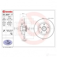 Тормозной диск BREMBO 8020584218426 789836 ET TNZW 08.B397.17 - Изображение 3
