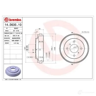 Тормозной барабан BREMBO 14.D635.10 689 4EZG 1437311885 - Изображение 2