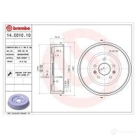 Тормозной барабан BREMBO 5 JOB2O 8020584219737 14.C010.10 792105 - Изображение 2