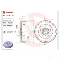 Тормозной барабан BREMBO 14.C016.10 8020584215548 N 42RK 792112 - Изображение 2