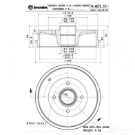 Тормозной барабан BREMBO 792064 Q 4PBJ1 8020584017043 14.A672.10 - Изображение 2
