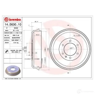 Тормозной барабан BREMBO 1438360032 RI2V 5 14.D630.10 - Изображение 2