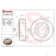 Тормозной барабан BREMBO 792113 14c01710 1 BTDJ - Изображение 2