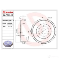 Тормозной барабан BREMBO 792106 8020584219744 9T47 Q 14c01110 - Изображение 2