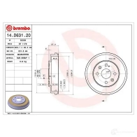 Тормозной барабан BREMBO H 5WFG1O 14d63120 1438360035 - Изображение 2