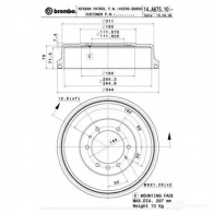 Тормозной барабан BREMBO 8020584017074 M087 X 792067 14.A675.10 - Изображение 2