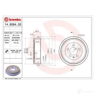 Тормозной барабан BREMBO 6 VNBOFD 8020584938423 14.9384.20 792047 - Изображение 5