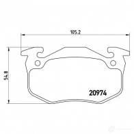Тормозные колодки дисковые, комплект BREMBO 20974 209 73 P 61 032 800698 - Изображение 5