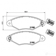 Тормозные колодки дисковые, комплект BREMBO P 61 098 800761 21981 219 80 - Изображение 6