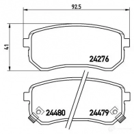 Тормозные колодки дисковые, комплект BREMBO P 30 033 800175 24479 24 276 - Изображение 5