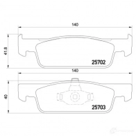 Тормозные колодки дисковые, комплект BREMBO 2570 2 800886 25703 P 68 059 - Изображение 5