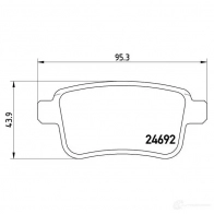 Тормозные колодки дисковые, комплект BREMBO P 68 043 24 692 D20139244 800870 - Изображение 5