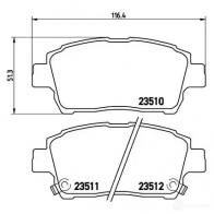Тормозные колодки дисковые, комплект BREMBO 800987 235 10 P 83 051 23511 - Изображение 5