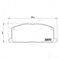 Тормозные колодки дисковые, комплект BREMBO 208 70 7152D241 800952 P 83 011 - Изображение 4