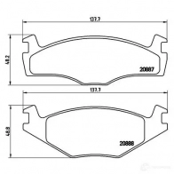 Тормозные колодки, комплект BREMBO p85024 801090 2 0887 20888 - Изображение 5