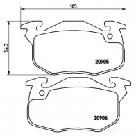 Тормозные колодки, комплект BREMBO 800760 209 05 p61097 20906 - Изображение 5