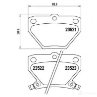 Тормозные колодки дисковые, комплект BREMBO P 83 052 23522 2 3521 800988 - Изображение 5