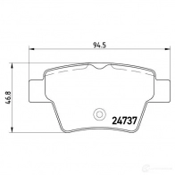 Тормозные колодки дисковые, комплект BREMBO 800763 24 737 D16218833 P 61 100 - Изображение 5