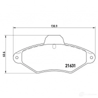 Тормозные колодки дисковые, комплект BREMBO 800715 216 31 P 61 052 SJ1WK - Изображение 2
