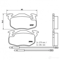 Тормозные колодки, комплект BREMBO 2 0905 20906 800762 p61099 - Изображение 2