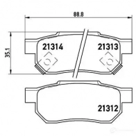 Тормозные колодки дисковые, комплект BREMBO 21313 21 312 800098 P 28 017 - Изображение 4