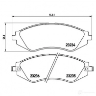 Тормозные колодки дисковые, комплект BREMBO P 15 002 799824 2 3234 23235 - Изображение 2