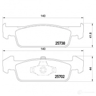 Тормозные колодки, комплект BREMBO p68060 2 5702 800887 25738 - Изображение 2
