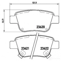 Тормозные колодки дисковые, комплект BREMBO 800983 P 83 047 2 3620 23621 - Изображение 5