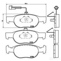 Тормозные колодки дисковые, комплект BREMBO 799890 2193 0 P 23 057 21931 - Изображение 2