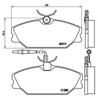 Тормозные колодки дисковые, комплект BREMBO 800843 P 68 014 2 0919 21388 - Изображение 2