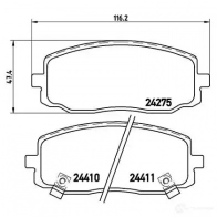 Тормозные колодки дисковые, комплект BREMBO 242 75 24410 P 30 032 800174 - Изображение 4