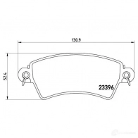 Тормозные колодки дисковые, комплект BREMBO 800728 P 61 065 23 396 8680D1481 - Изображение 2