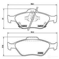 Тормозные колодки, комплект BREMBO 24022 801020 232 02 p83085 - Изображение 5