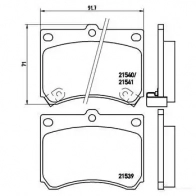 Тормозные колодки дисковые, комплект BREMBO P 49 011 215 39 21540 800312 - Изображение 2