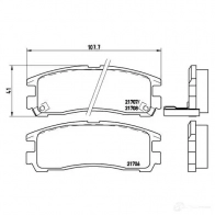 Тормозные колодки дисковые, комплект BREMBO 217 06 21707 800494 P 54 012 - Изображение 2