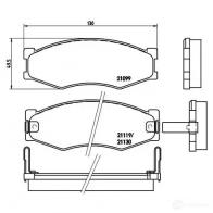 Тормозные колодки дисковые, комплект BREMBO P 56 056 21119 2109 9 800575 - Изображение 2