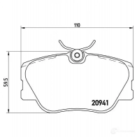 Тормозные колодки дисковые, комплект BREMBO 800359 P 50 008 2094 1 21028 - Изображение 5