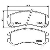 Тормозные колодки дисковые, комплект BREMBO 21345 2 1344 800539 P 56 018 - Изображение 2