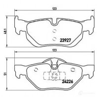 Тормозные колодки дисковые, комплект BREMBO 23 926 P 06 038 23927 799710 - Изображение 5